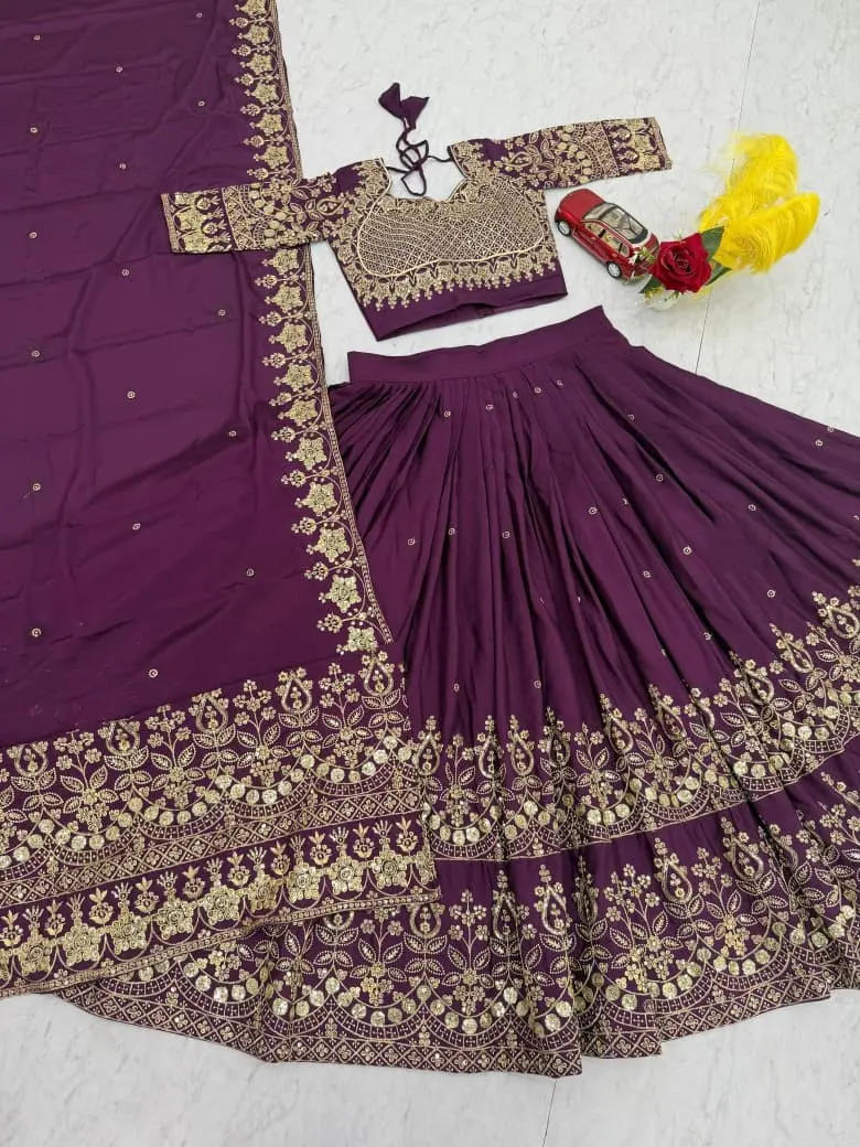 Elegant Wedding Wear Lehenga Choli With Traditional Zari Work